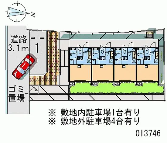 ★手数料０円★堺市東区日置荘北町　月極駐車場（LP）